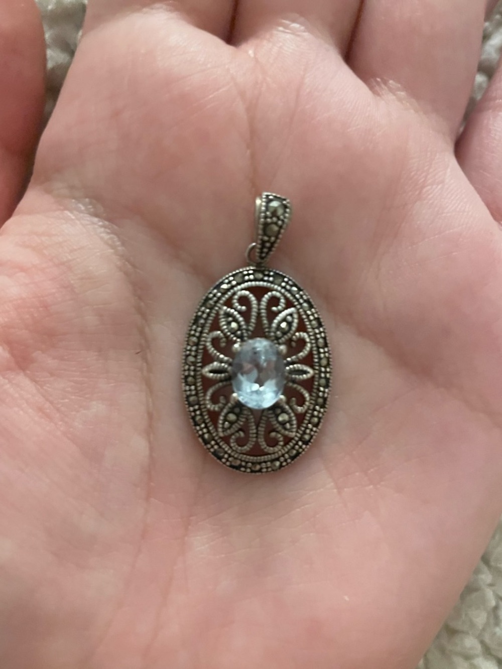 Sterling Silver Blue Topaz Pendant